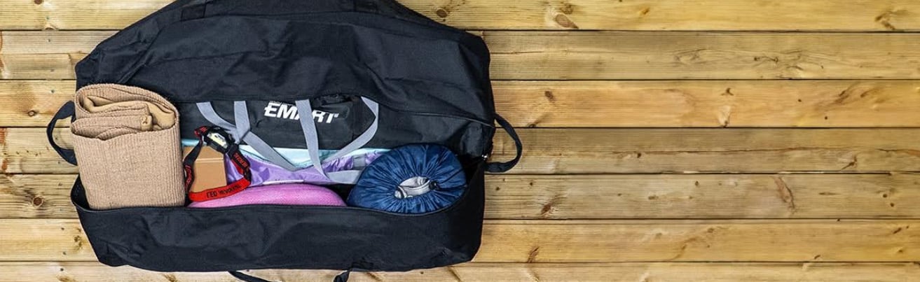 Storing wild camping equipment
