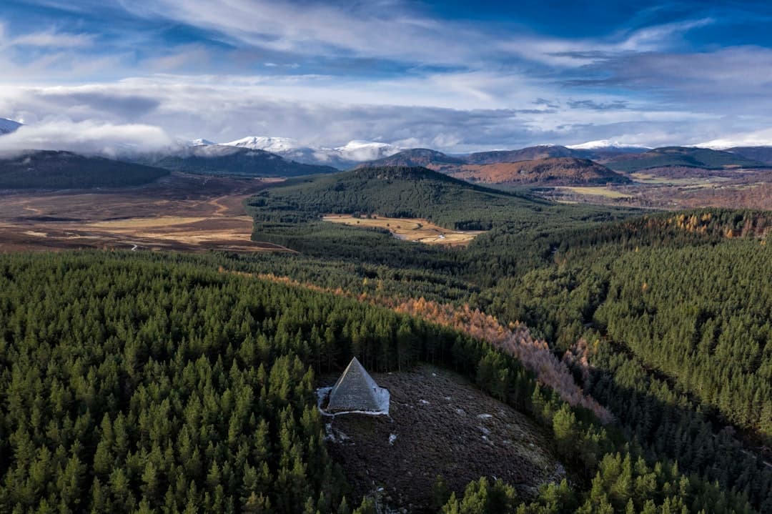 Aerial view of highland landscape