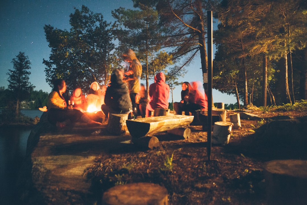 Wild camping at sunset